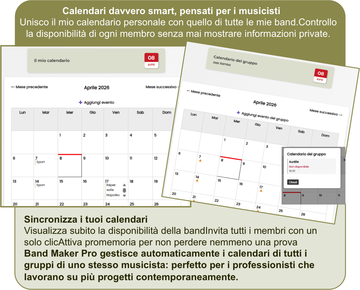 Calendari intelligenti Band Maker Pro