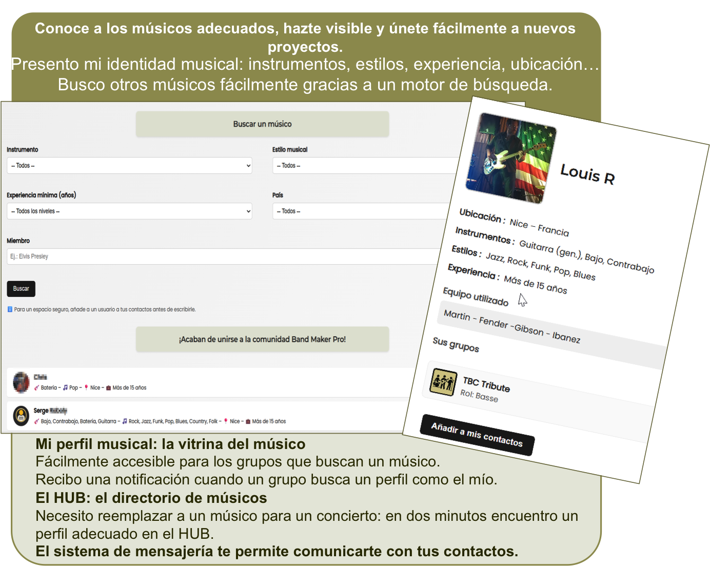 Perfil de músico Band Maker Pro