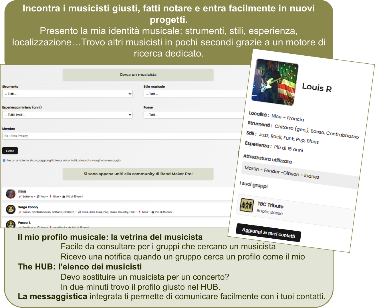Profilo musicista Band Maker Pro